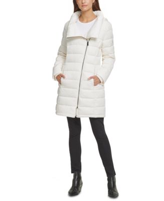 DKNY Asymmetrical Hooded Packable Down Puffer Coat - Macy's