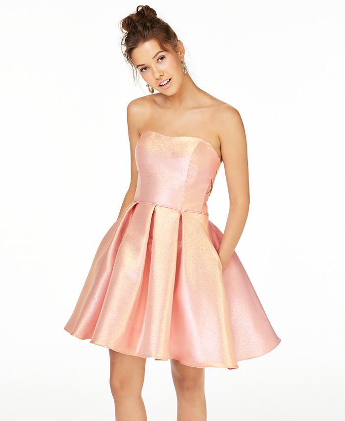 Blondie Nites Juniors Strapless Fit Flare Dress Macy s