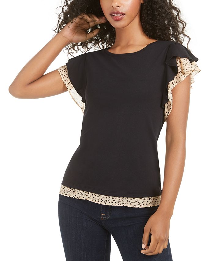 Macys flutter 2025 sleeve top