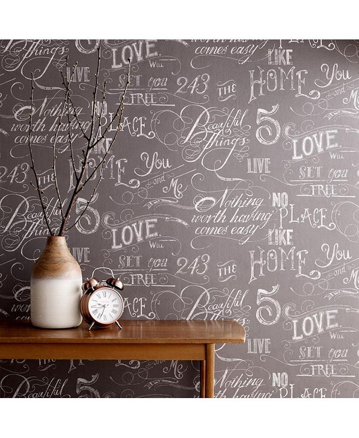 Graham & Brown - Chalk Board Grey Wallpaper