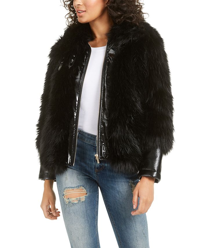 A|X Armani Exchange Faux-Fur & Faux-Leather Jacket & Reviews - Jackets &  Blazers - Women - Macy's