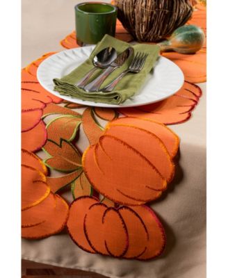 Embroidered Pumpkins Table Runner