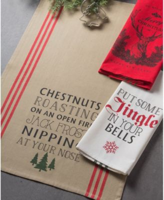 Assorted Stag Christmas Print Dishtowel Set