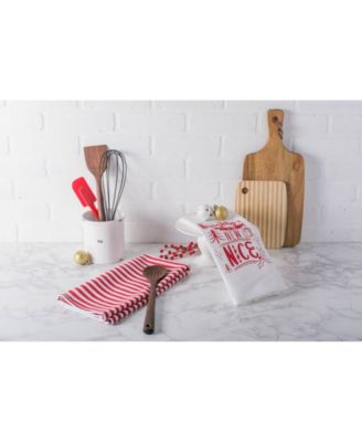 Assorted Naughty Nice Holiday Printed Dishtowel Set