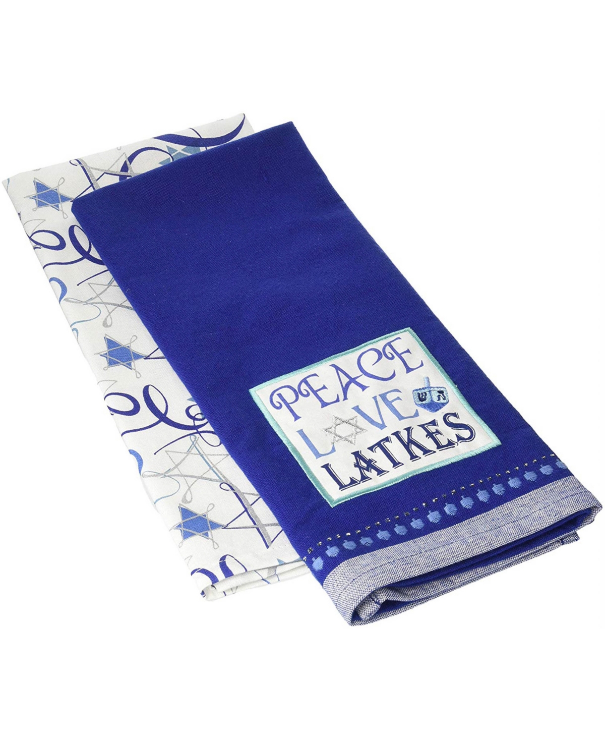 Peace Love Latkes Dishtowels Set - Blue