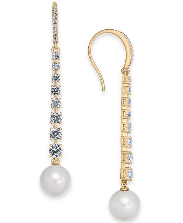 Eliot Danori Imitation Pearl & Cubic Zirconia Linear Drop Earrings