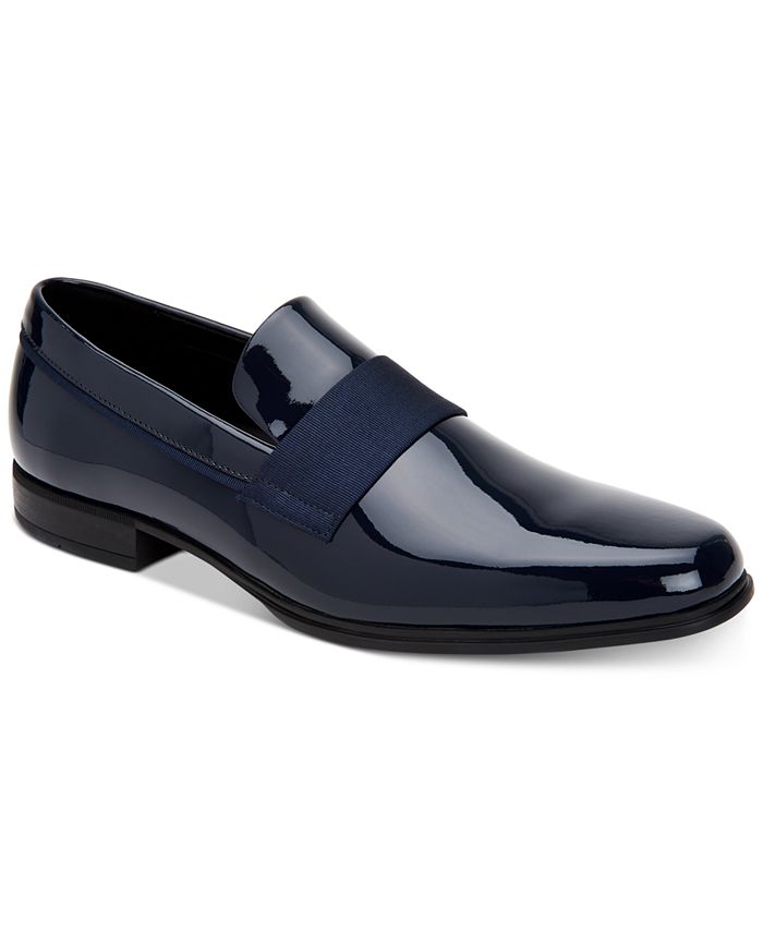 calvin klein men's demetrius patent leather tuxedo loafers