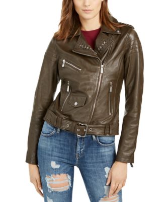 guess leather jacket macys