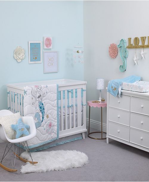 Disney Little Mermaid 3 Piece Crib Bedding Set Reviews Bedding