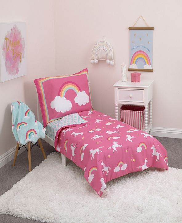 Carter's Rainbows and Unicorns 4Piece Toddler Bedding Set & Reviews Bed in a Bag Bed & Bath