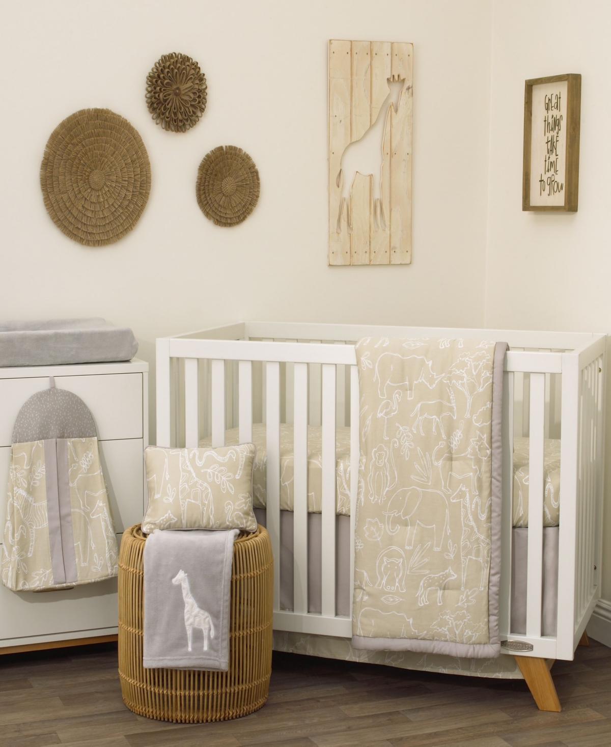 Nojo Modern Safari 8piece Crib Bedding Set Bedding In Natural ModeSens