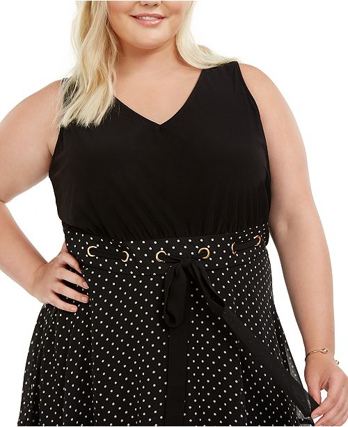 Love Squared Plus Size Polka Dot Handkerchief Hem Dress Reviews