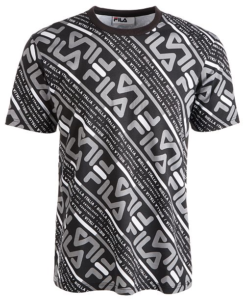 Fila Men S Calvin Allover Logo Graphic T Shirt Reviews T Shirts