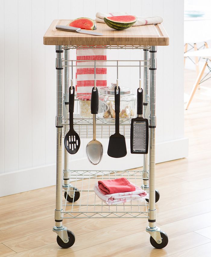 TRINITY Ecostorage Bamboo Kitchen Cart & Reviews Furniture Macy's