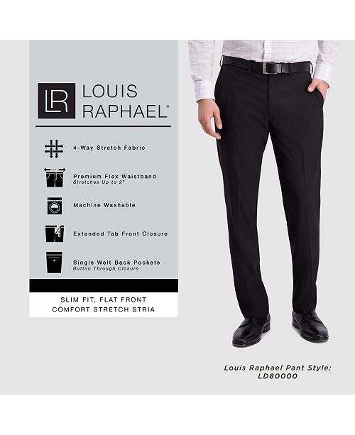 Louis Raphael Comfort Stretch Stria Slim Fit Flat Front Dress Pant
