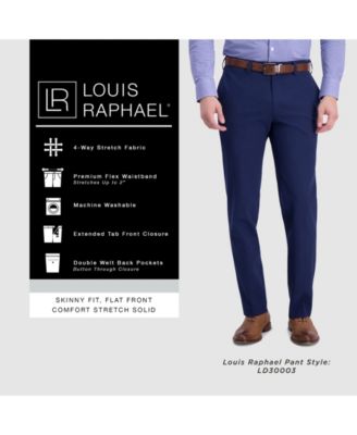 Louis Raphael Comfort Stretch Solid Skinny Fit Flat Front Dress Pant