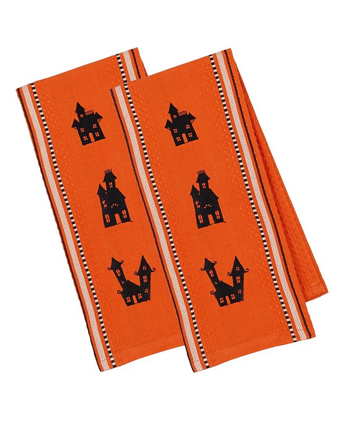 Design Imports Haunted Houses Embroidered Dishtowel Macy's