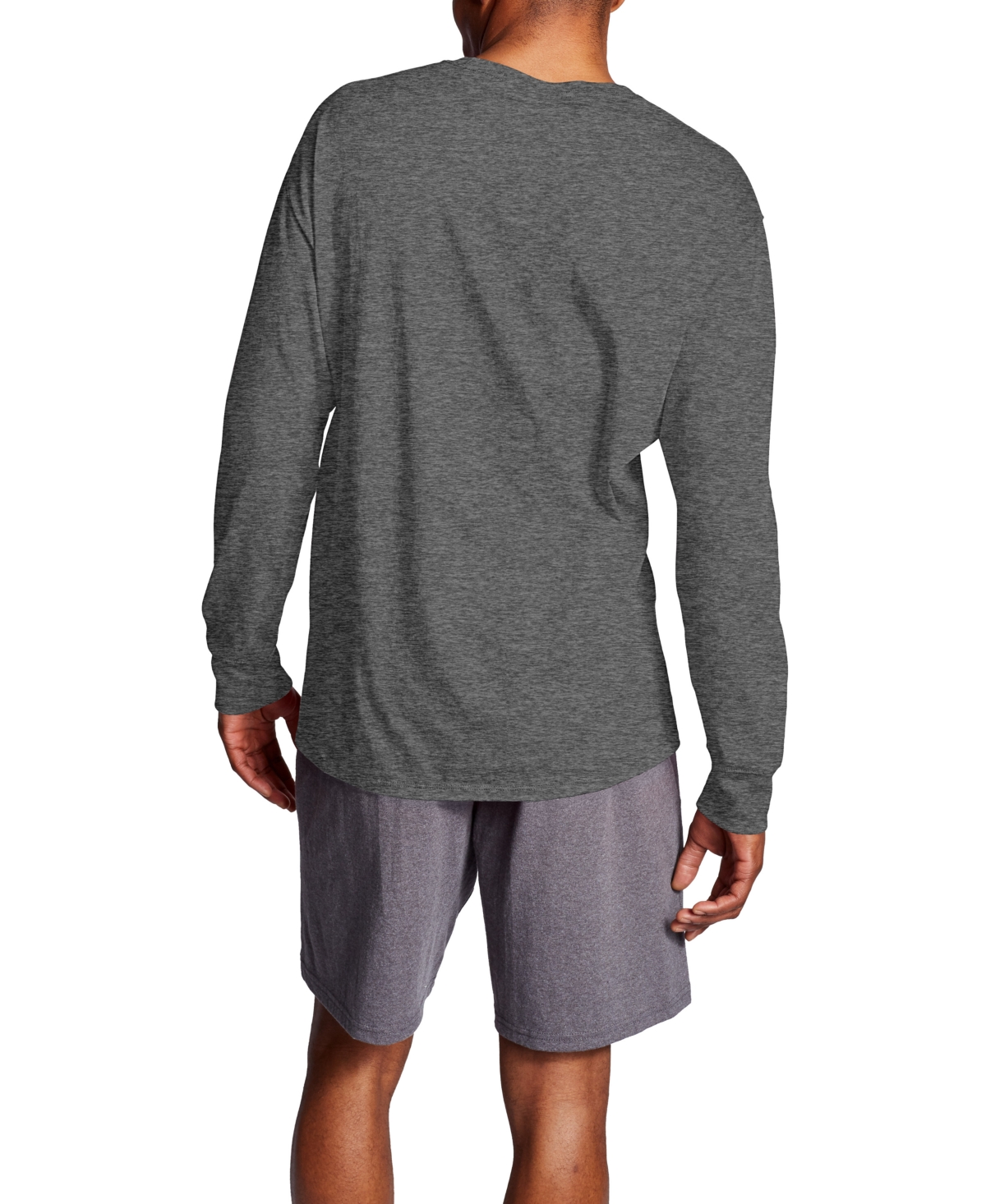 Champion Men's Script-Logo Long Sleeve Tshirt -White