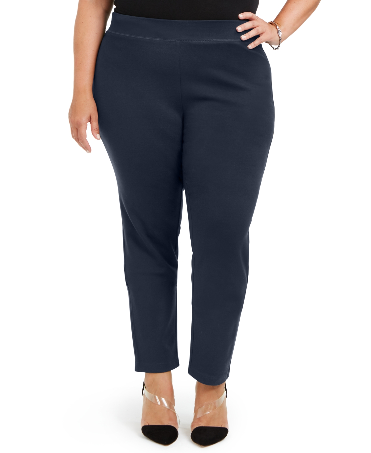 Inc International Concepts Plus Size Skinny Pull-On Ponte Pants, Created for Macy's