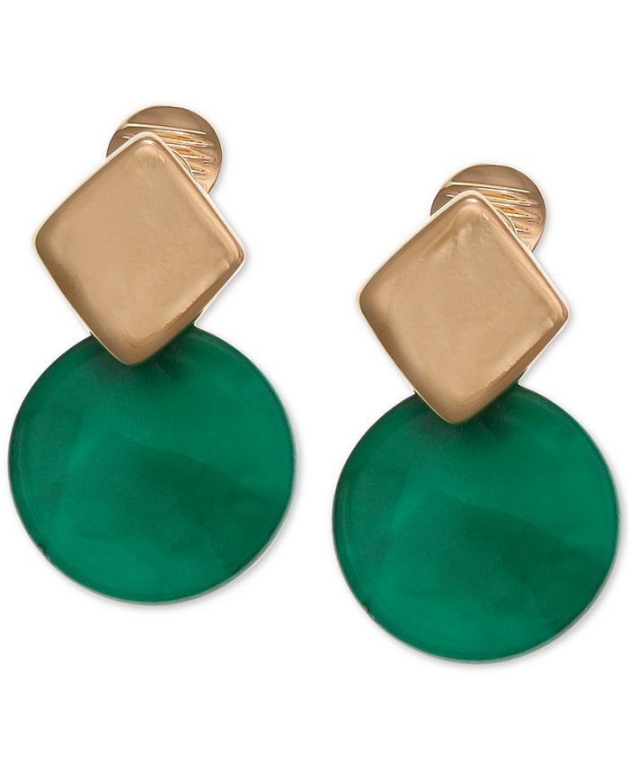 Laundry by Shelli Segal GoldTone Resin Disc Clipon Earrings Macy's