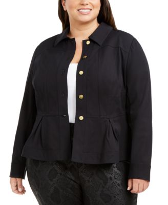 plus size black peplum jacket