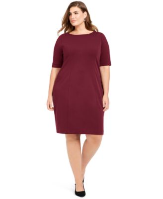 macy's burgundy dress plus size