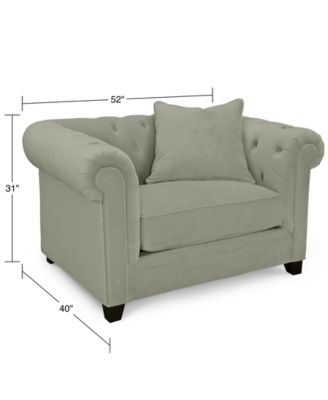 Martha Stewart Collection CLOSEOUT! Saybridge 52" Fabric Armchair, Created for Macy's