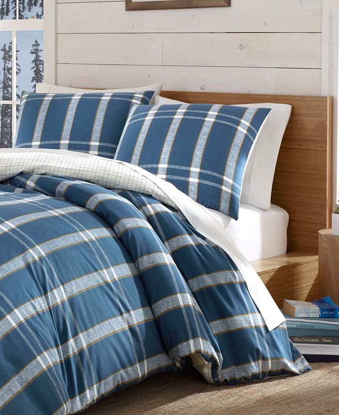 Eddie Bauer Taylor Plaid Navy Duvet Cover Set, Twin Macy's