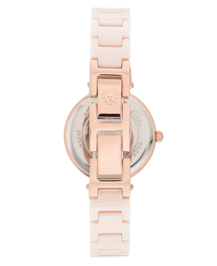 Anne Klein Women's Pink Ceramic Bracelet Watch 30mm - Macy's