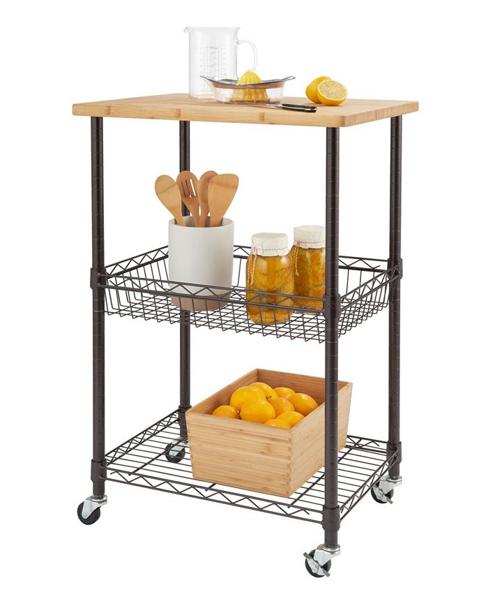 TRINITY Basics Bamboo Top Kitchen Cart Macy's