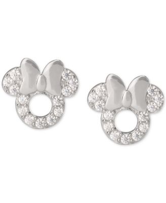 silver minnie mouse earrings