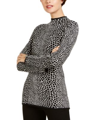 INC International Concepts - Fringe-Trim Jaquard Sweater