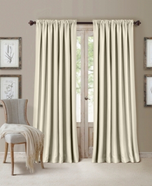 Elrene All Seasons Faux Silk 52" X 84" Blackout Curtain Panel In Ivory