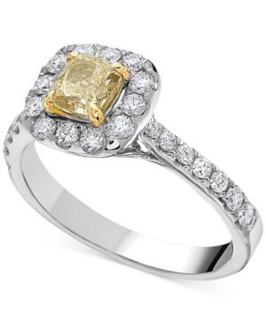 image of White & Yellow Diamond Ring (1-1/3 ct. t.w.) in 14k White Gold
