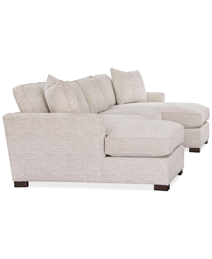 Furniture CLOSEOUT! Juliam 3Pc. Fabric Double Chaise Sectional