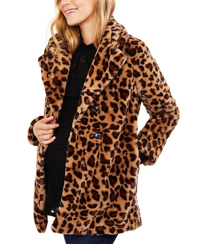Jessica Simpson Maternity Faux-Fur Coat - Macy's