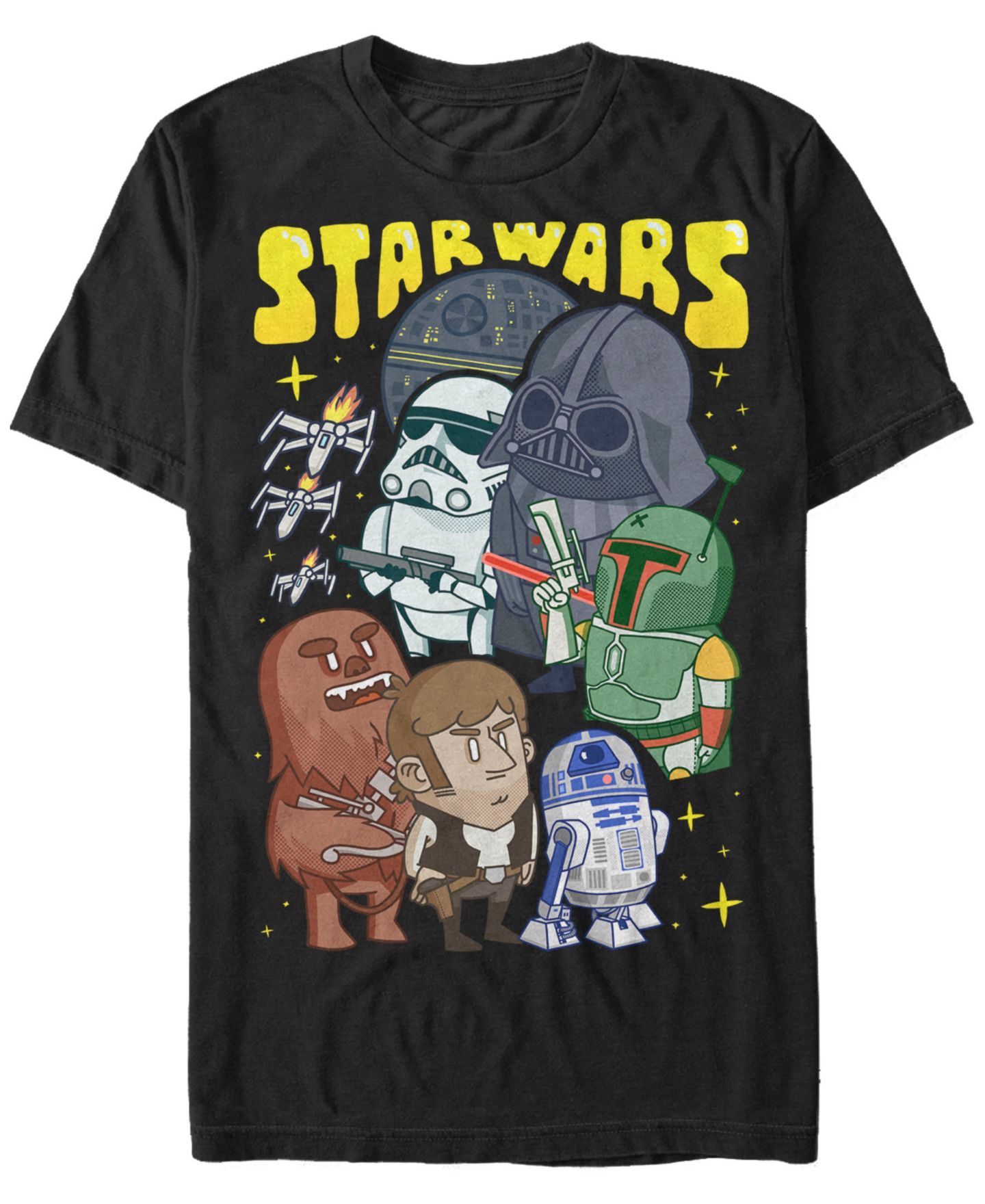 Мужская футболка Fifth Sun Star Wars Classic Cute Good Guys Vs. Bad Guys Short Sleeve, цвет: Чёрный — фото 1