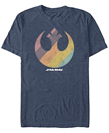 Men's Classic Rainbow Striped Rebel Logo Short Sleeve T-Shirt