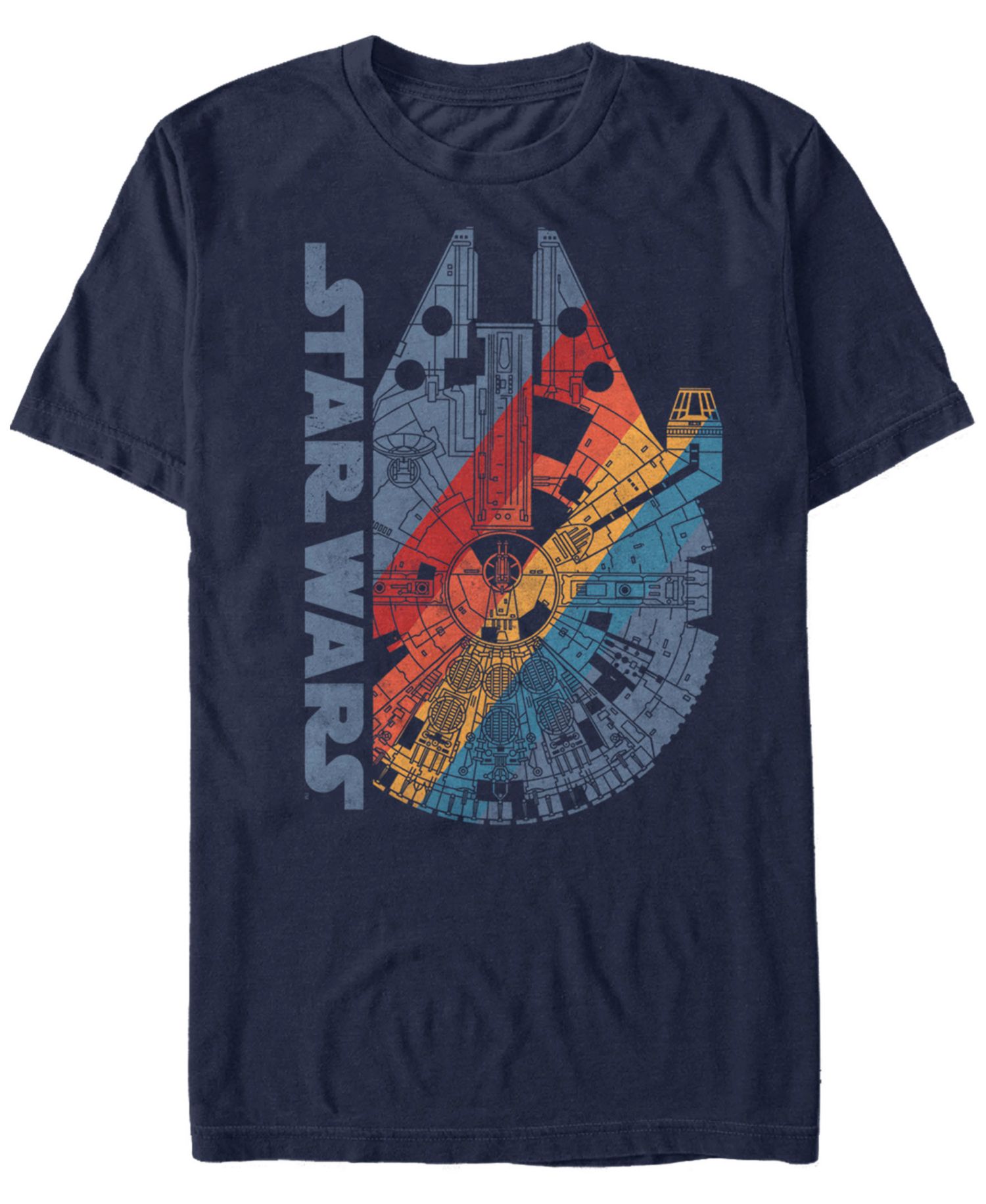 Star Wars Men's Classic Rainbow Millennium Falcon Logo Short Sleeve T-Shirt