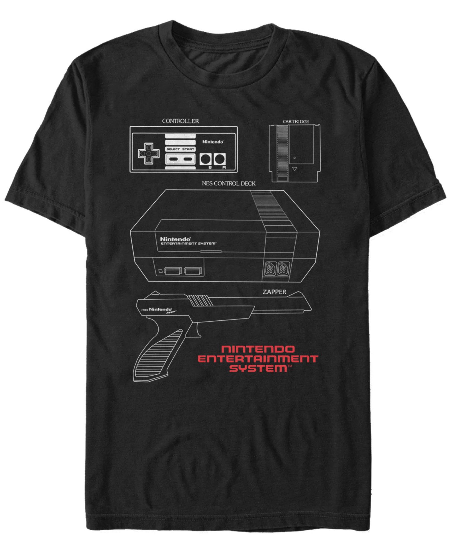 Nintendo Men's NES Console Accessories Short Sleeve T-Shirt