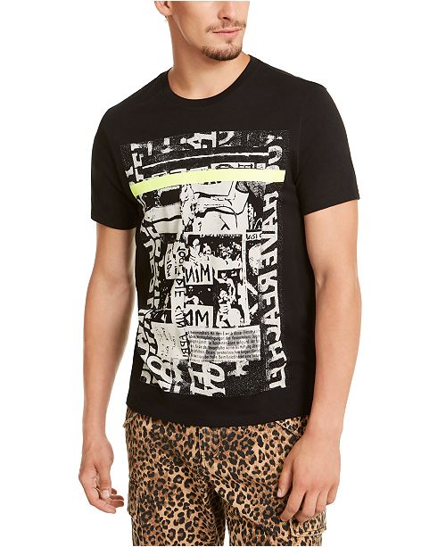 Guess Men S Neon Collage Graphic T Shirt Reviews Men Macy S