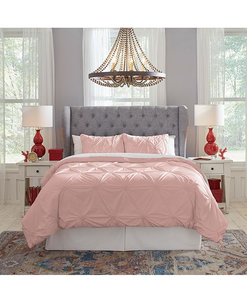 Pointehaven Knotted Pintuck Duvet Set King California King