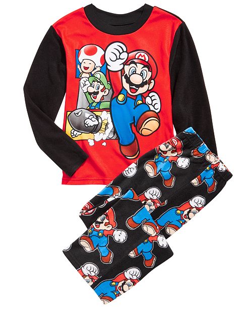AME Little & Big Boys 2-Pc. Super Mario Fleece Pajamas Set & Reviews ...