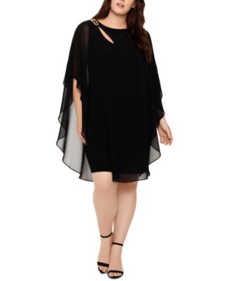 XSCAPE Plus Size Overlay Dress - Macy's