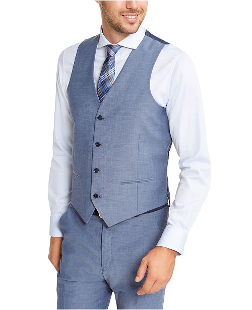 Alfani Men S Slim Fit Performance Stretch Light Blue Suit