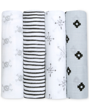 aden by aden + anais Baby Girls 4-Pack Lovestruck Classic Cotton Swaddles