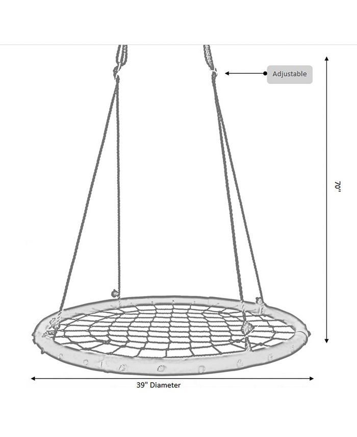 PawsMark - Round Net Tree Swing with Hanging Ropes