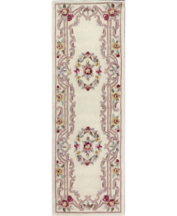 KM Home CLOSEOUT! Palace Garden Aubusson Cream 2'6" x 8' Runner Area