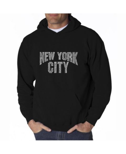 Мужское худи LA Pop Art Word Art - New York City Neighborhoods, цвет: Чёрный