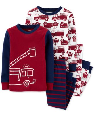 Carter S Toddler Boys 4 Pc Cotton Firetruck Pajamas Set Reviews Pajamas Kids Macy S